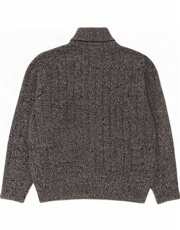 Marks & Spencer Męski sweter z zamkiem błyskawicznym 2XL Niebieski nakrapiany akryl