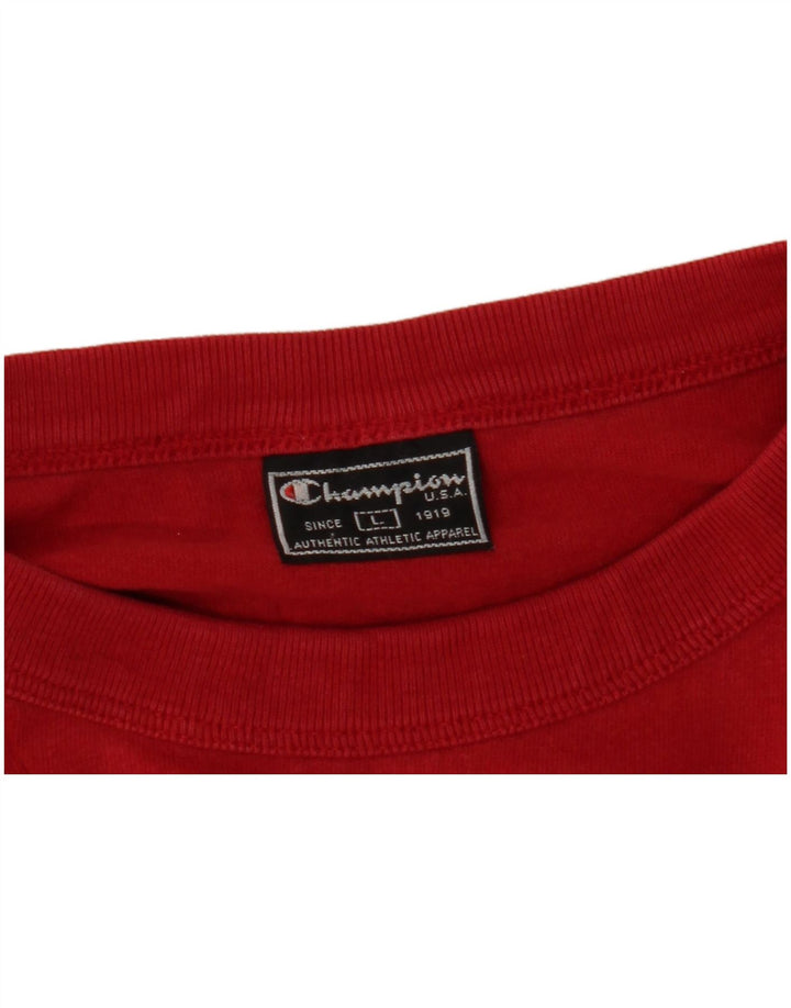 Męski top graficzny Champion z długim rękawem, duży, czerwony