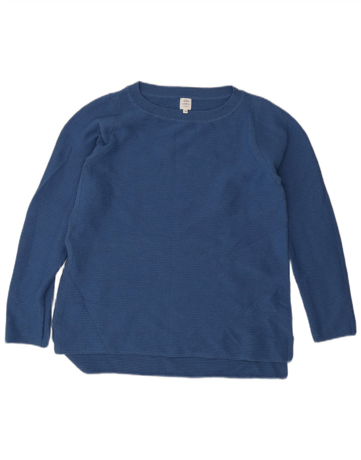 Damski sweter z dekoltem w łódkę John Lewis, UK 10, mały, niebieski poliester