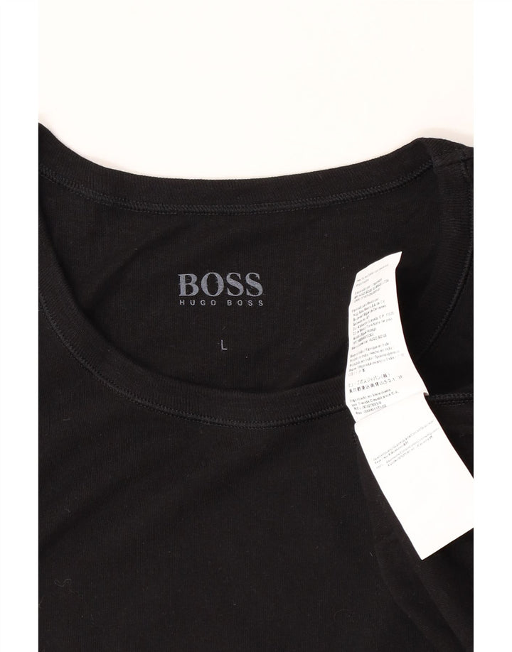 Męska koszulka Hugo Boss, duża, czarna, bawełniana