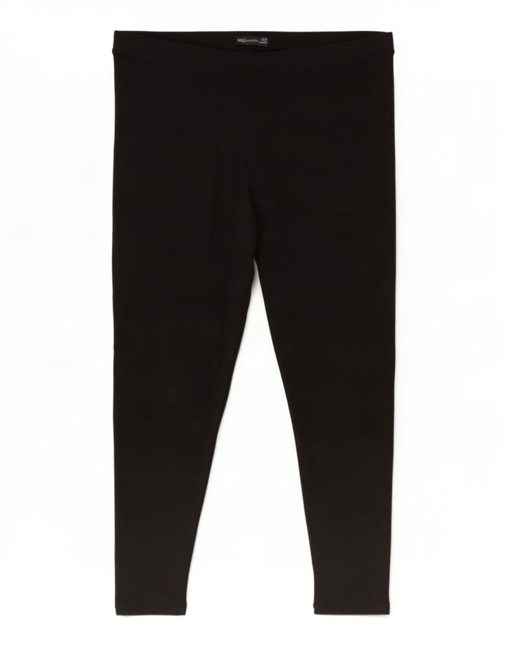 Legginsy damskie Marks & Spencer UK 20 2XL, czarne, bawełniane
