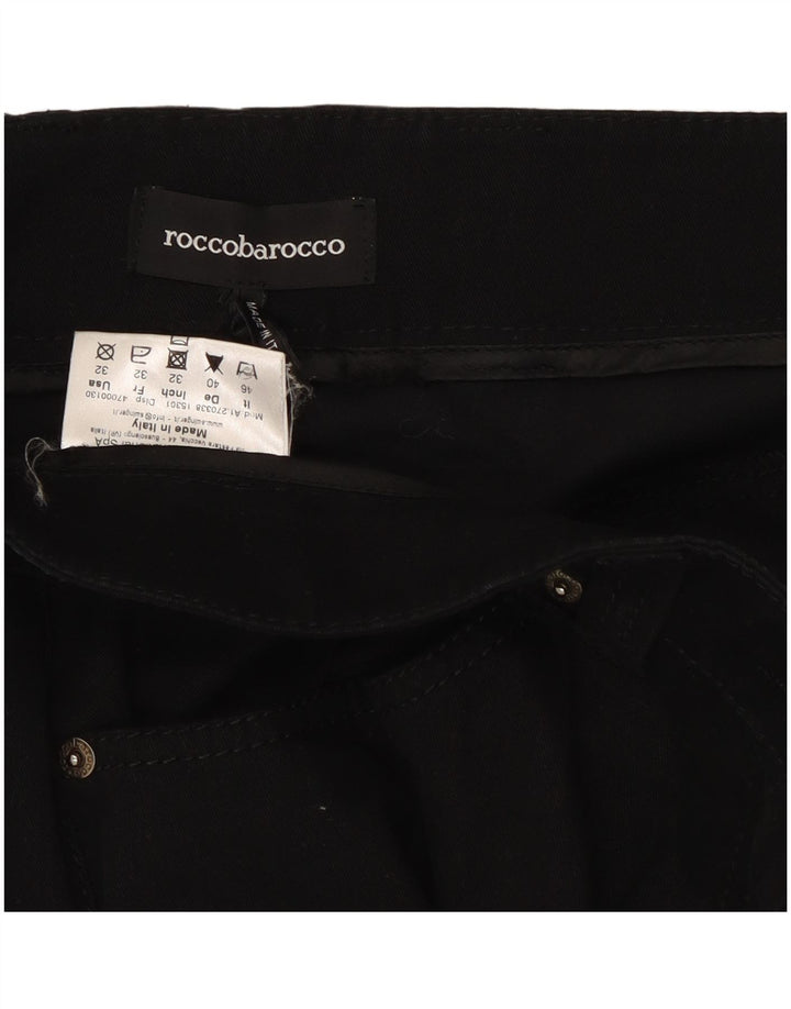 Damskie jeansy Bootcut Roccobarocco W32 L32 Czarne bawełniane