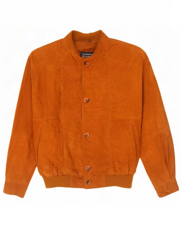 Vintage męska zamszowa kurtka bomber IT 50 duża brązowa skóra