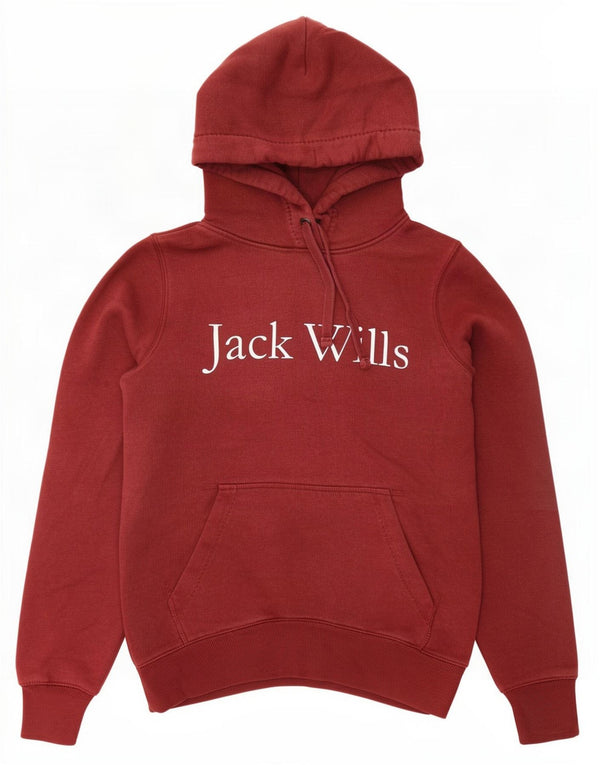 Damski sweter Jack Wills z grafiką, oversize, UK 6 XS, bordowa bawełna