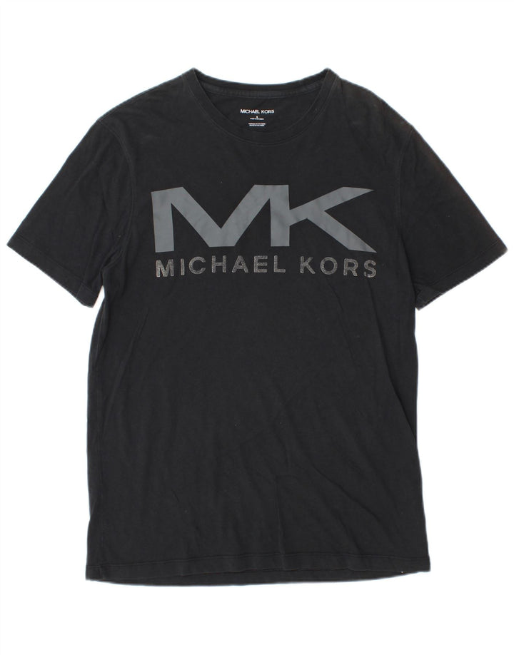 Męska koszulka z grafiką MICHAEL KORS, mała, czarna, bawełniana
