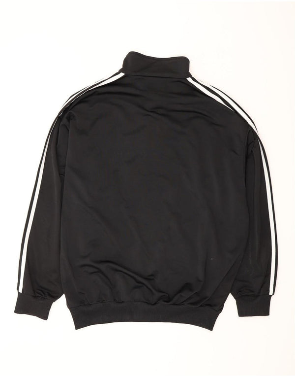 Adidas Mens Loose Fit Tracksuit Top Jacket UK 40/42 Medium Black Polyester
