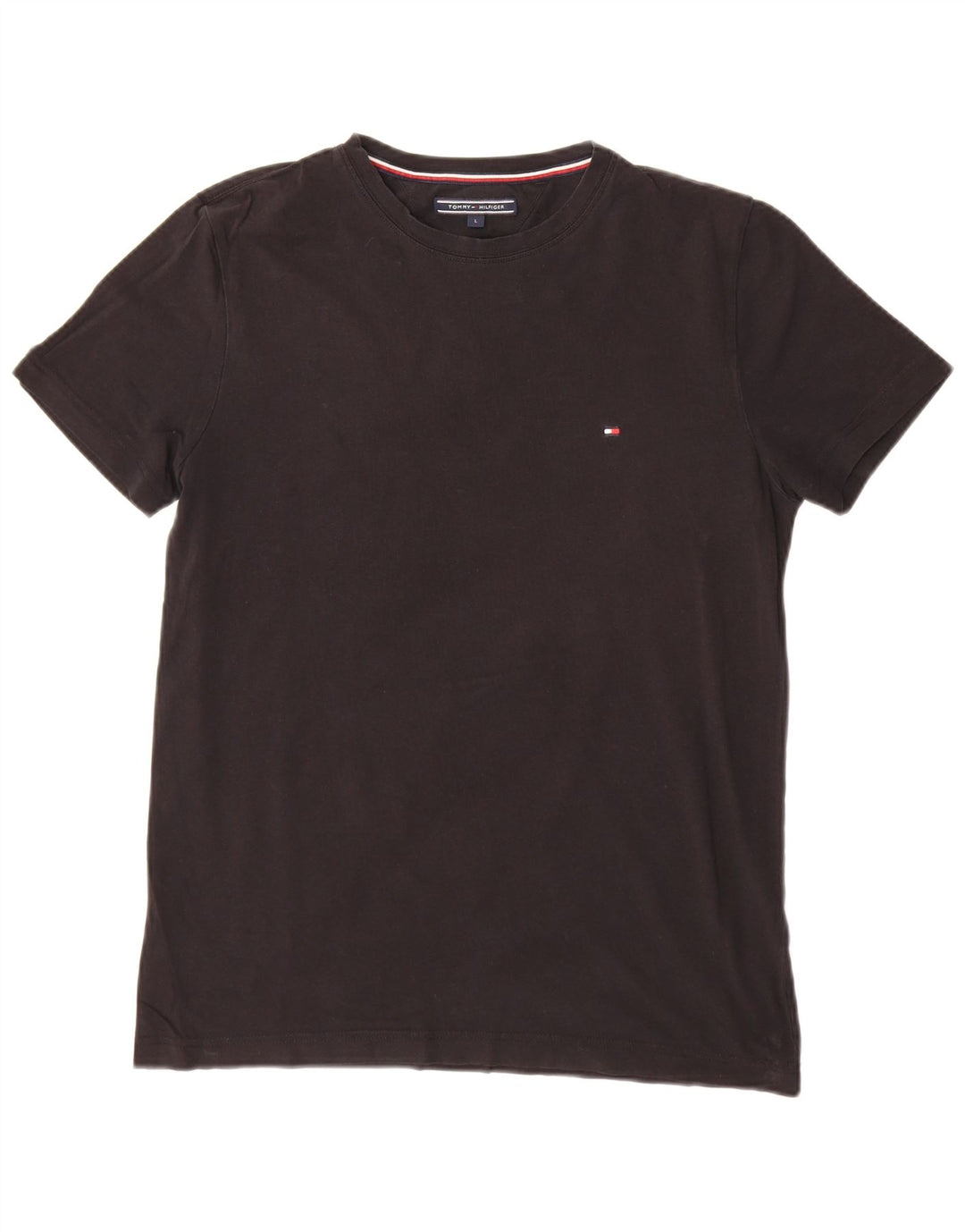 TOMMY HILFIGER Mens T-Shirt Top Large Black Cotton
