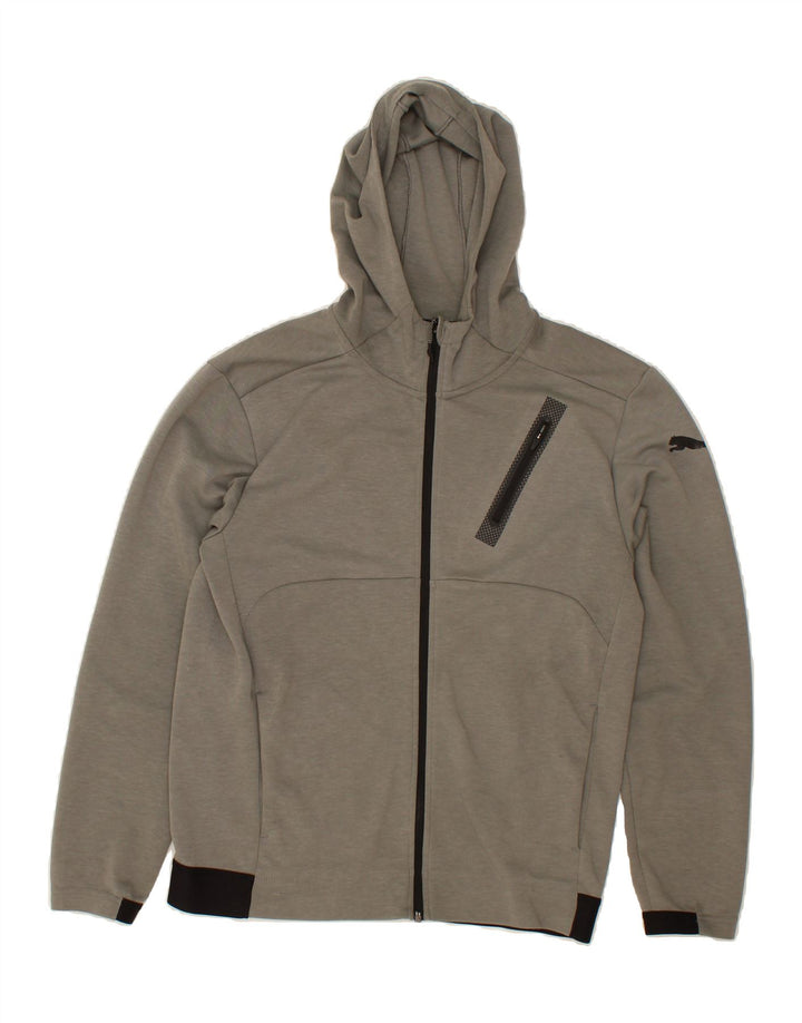 PUMA Mens Zip Hoodie Sweater Medium Grey Polyester Vintage Puma and Second-Hand Puma from Messina Hembry 