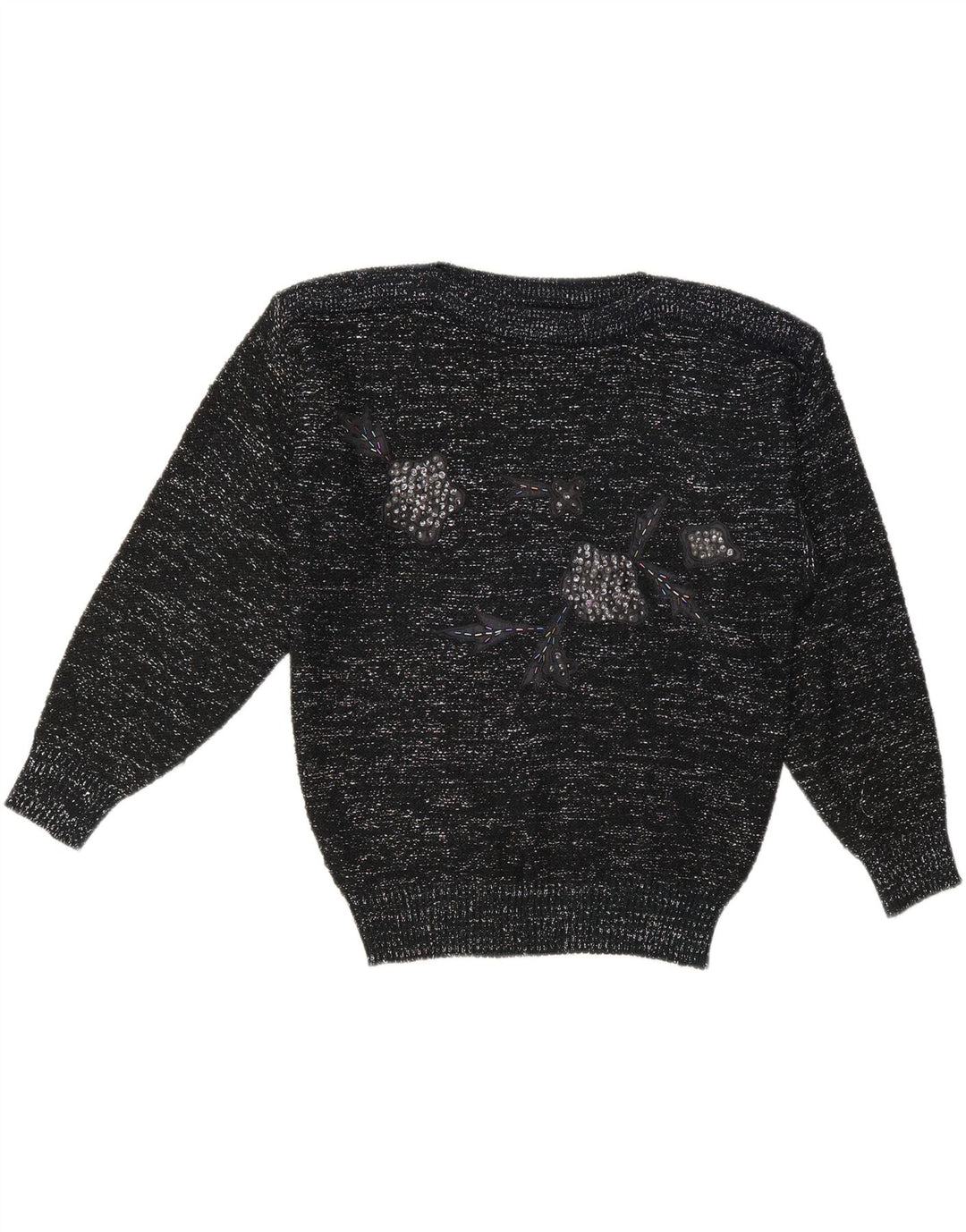 Damski sweter C & A z dekoltem w łódkę EU 40, średni czarny, nakrapiany akryl