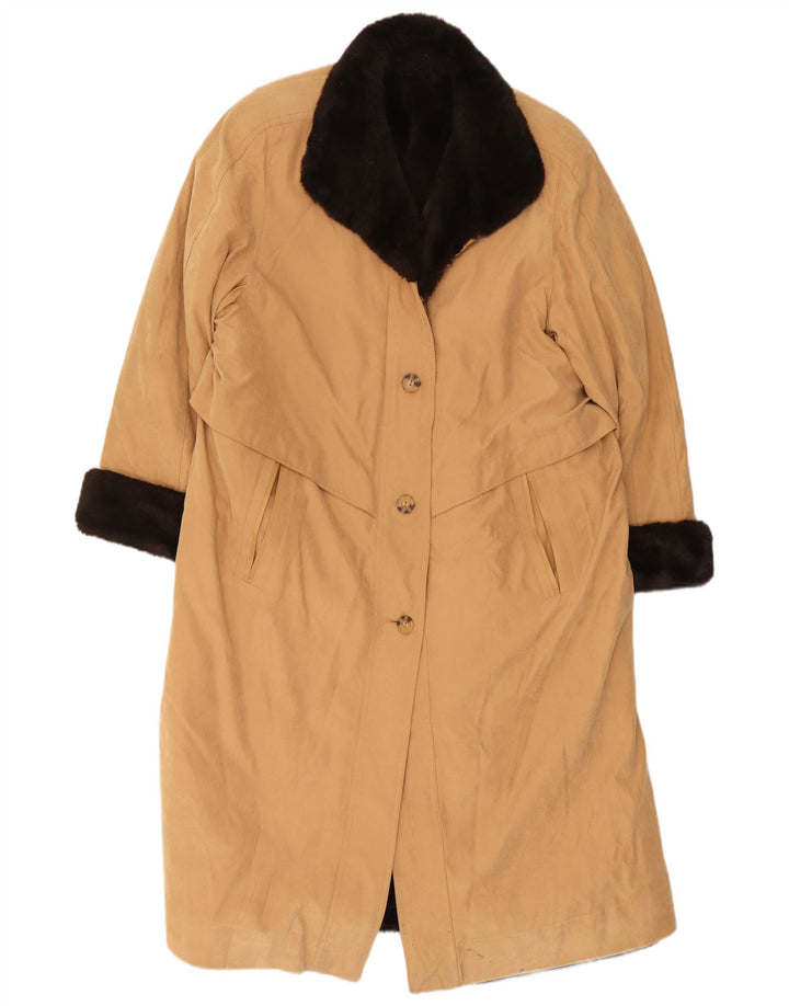Vintage damski trencz Sherpa UK 12 średni beżowy poliester