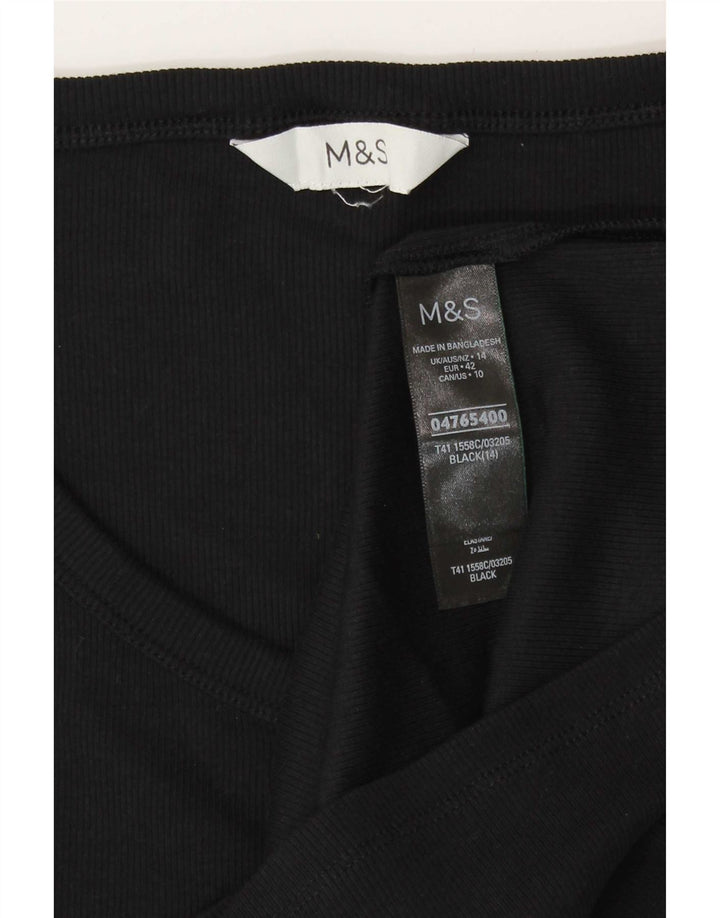 T-shirt damski Marks & Spencer, UK 14, średni czarny, bawełniany