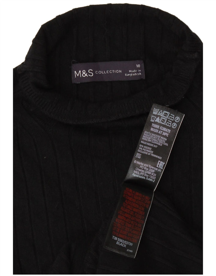 Marks & Spencer Damski sweter z golfem UK 10 Small, czarna wiskoza
