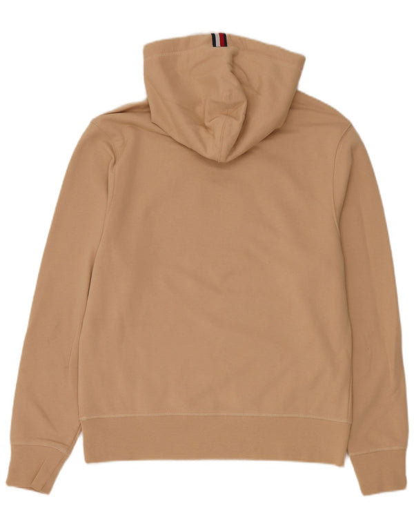 Męski sweter z kapturem i grafiką Tommy Hilfiger, mały, beżowy, bawełniany