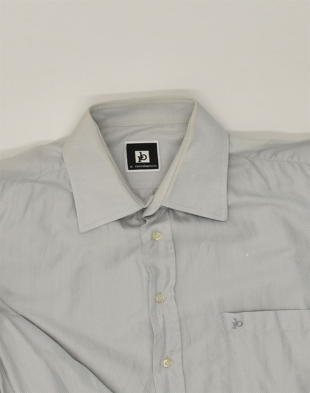 ROCCOBAROCCO Mens Shirt Size 42 Large Grey Cotton | Vintage Roccobarocco | Thrift | Second-Hand Roccobarocco | Used Clothing | Messina Hembry 