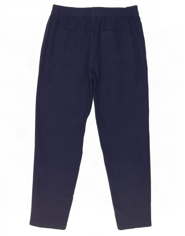 Marks & Spencer Damskie spodnie codzienne z wysokim stanem UK 12 Medium W30 L27 Granatowe