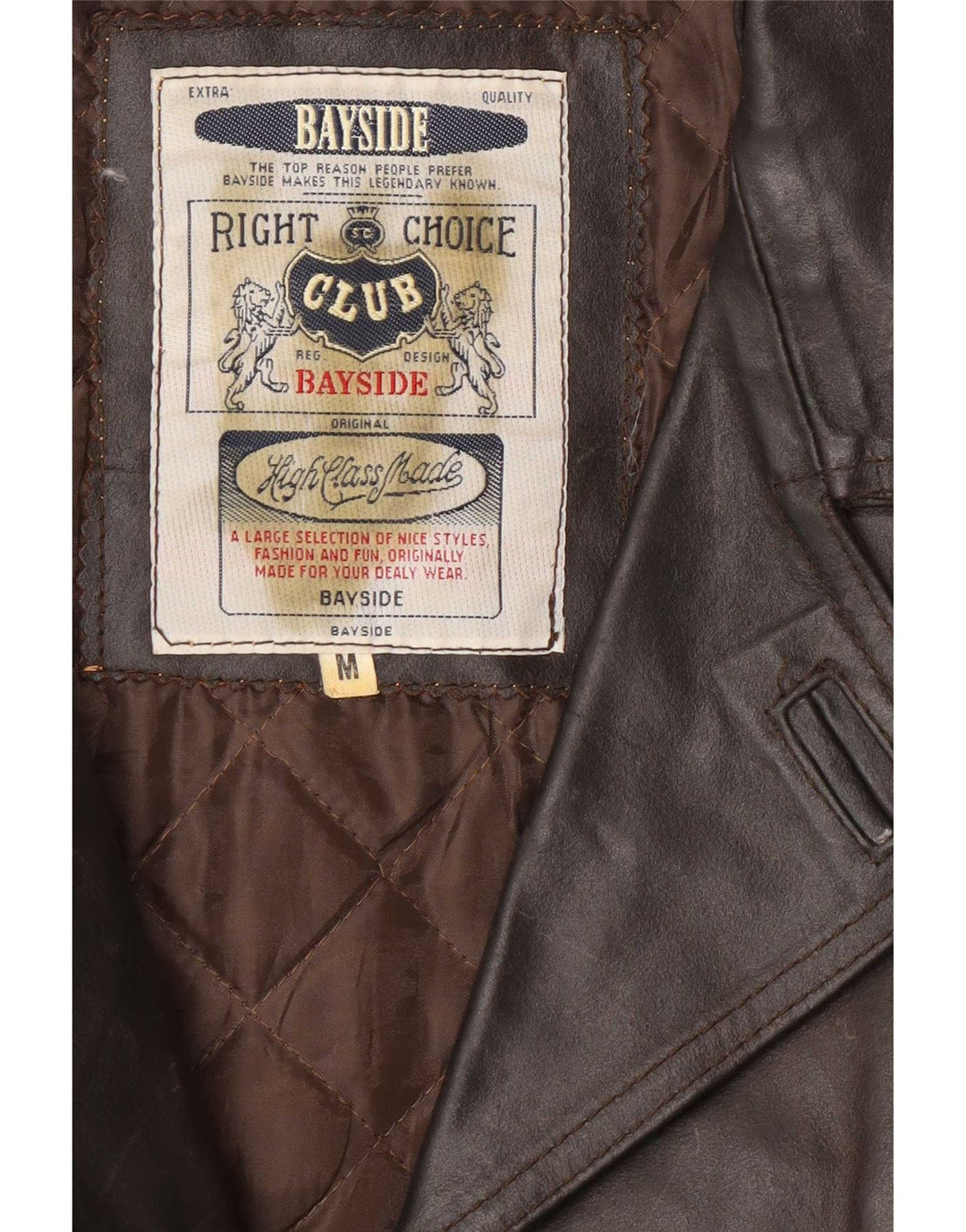 Bayside Męska kurtka skórzana UK 38 Medium Brown