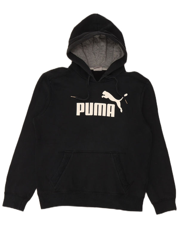 Męski sweter z kapturem i grafiką PUMA, mały, czarny, bawełniany