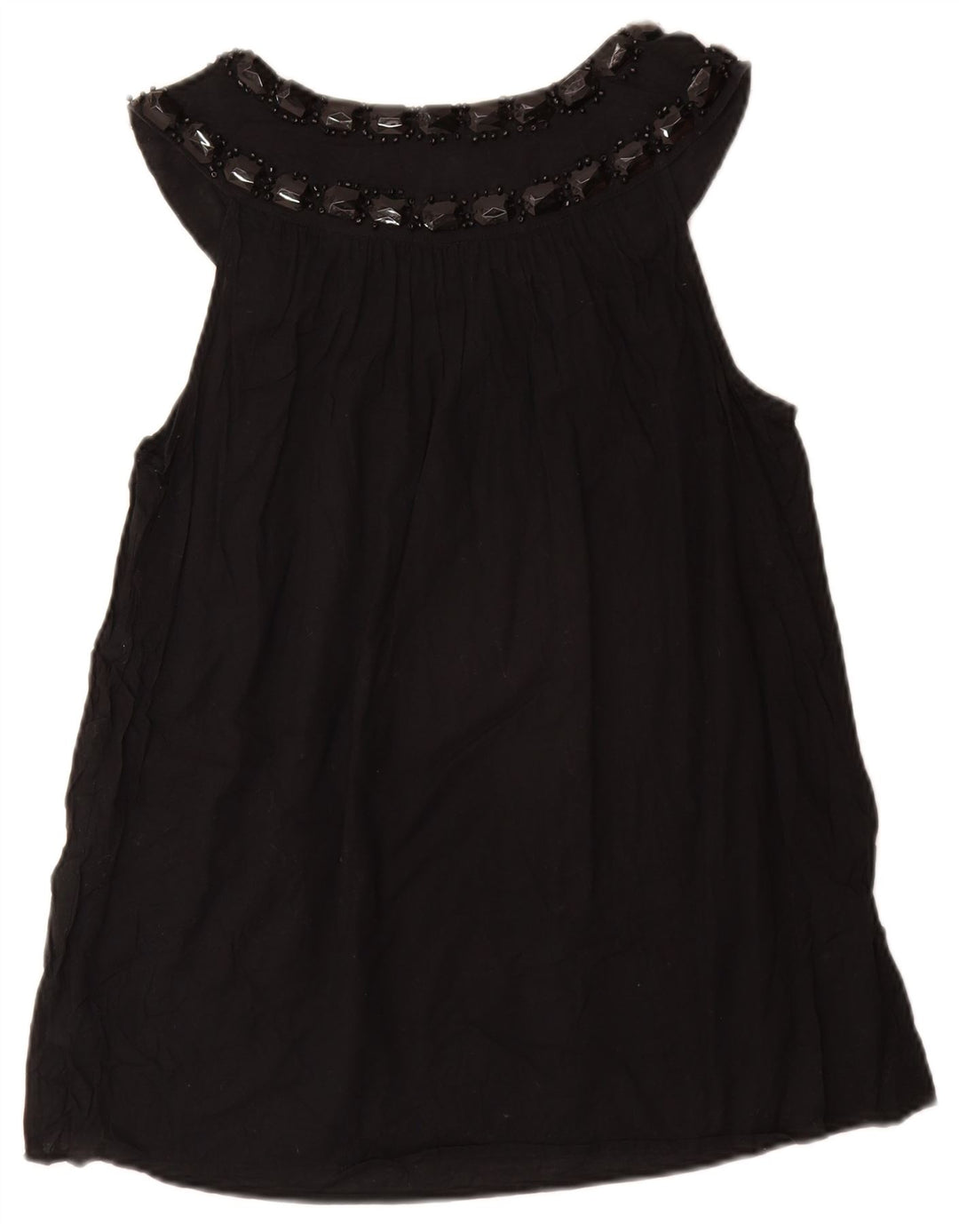 Damska bluzka bez rękawów MICHAEL KORS UK 12, średnia czarna bawełna