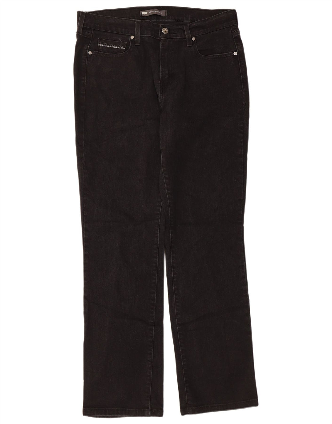 Damskie jeansy Levi's 505 Straight W31 L32 Czarne bawełniane