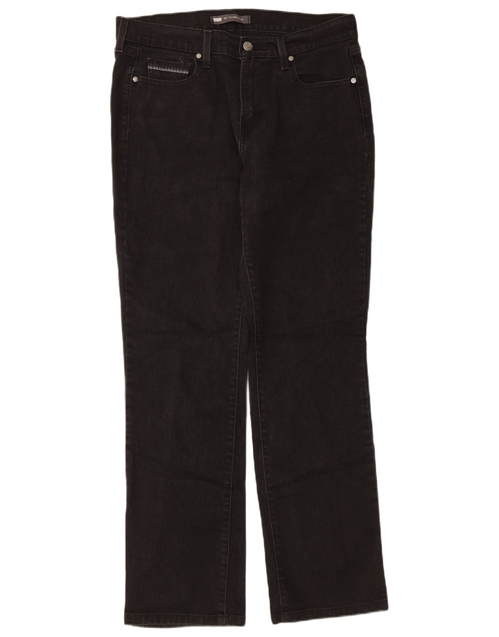 Damskie jeansy Levi's 505 Straight W31 L32 Czarne bawełniane
