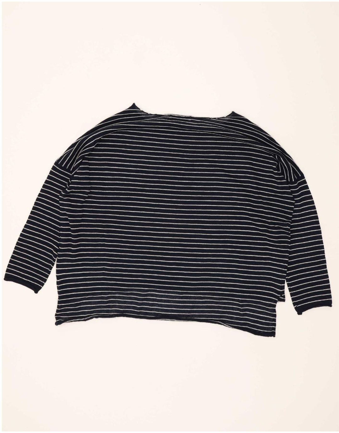 Damski top oversize Zara z rękawem 3/4, UK 10, w małe granatowe paski