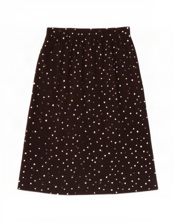 Marks & Spencer Damska plisowana spódnica UK 14 Large W34 Czarna wiskoza w cętki