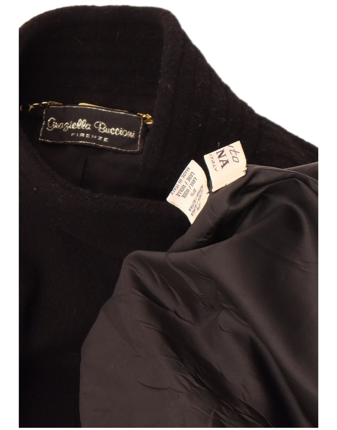 Vintage damski płaszcz oversize UK 18 XL z czarnej wełny alpaki