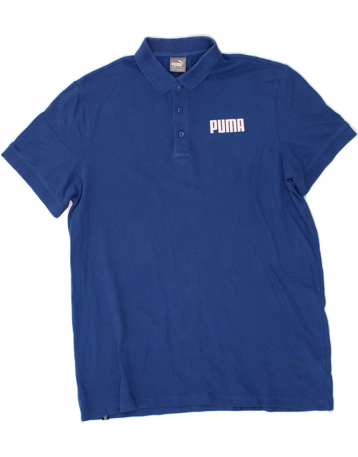 PUMA Mens Polo Shirt XL Blue Cotton Vintage Puma and Second-Hand Puma from Messina Hembry 