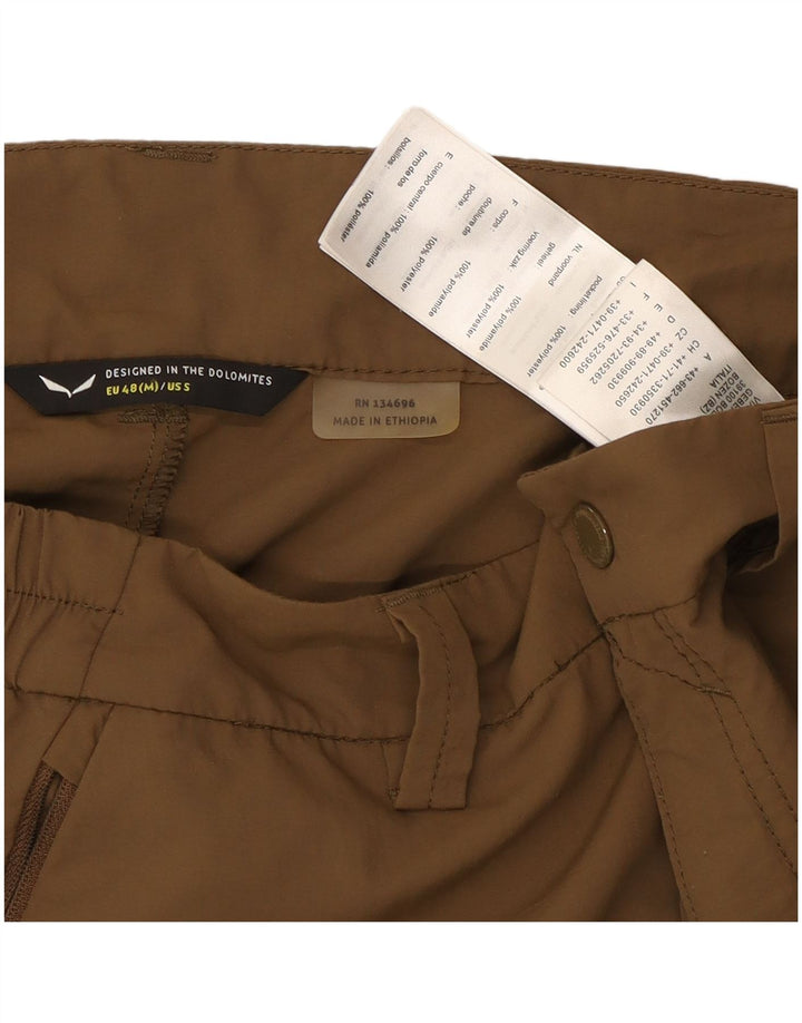 Męskie proste spodnie chino w stylu vintage, średnie W32 L32, brązowe, poliamidowe