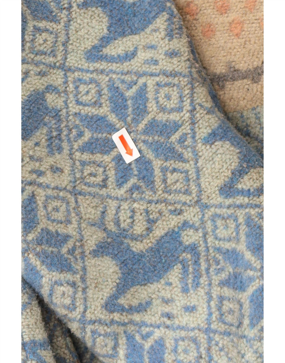 Damski płaszcz wiatrówka o luźnym kroju VINTAGE UK 16 Large Blue Fair Isle