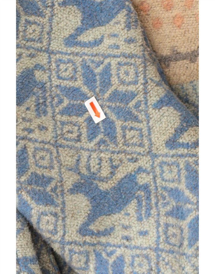 Damski płaszcz wiatrówka o luźnym kroju VINTAGE UK 16 Large Blue Fair Isle