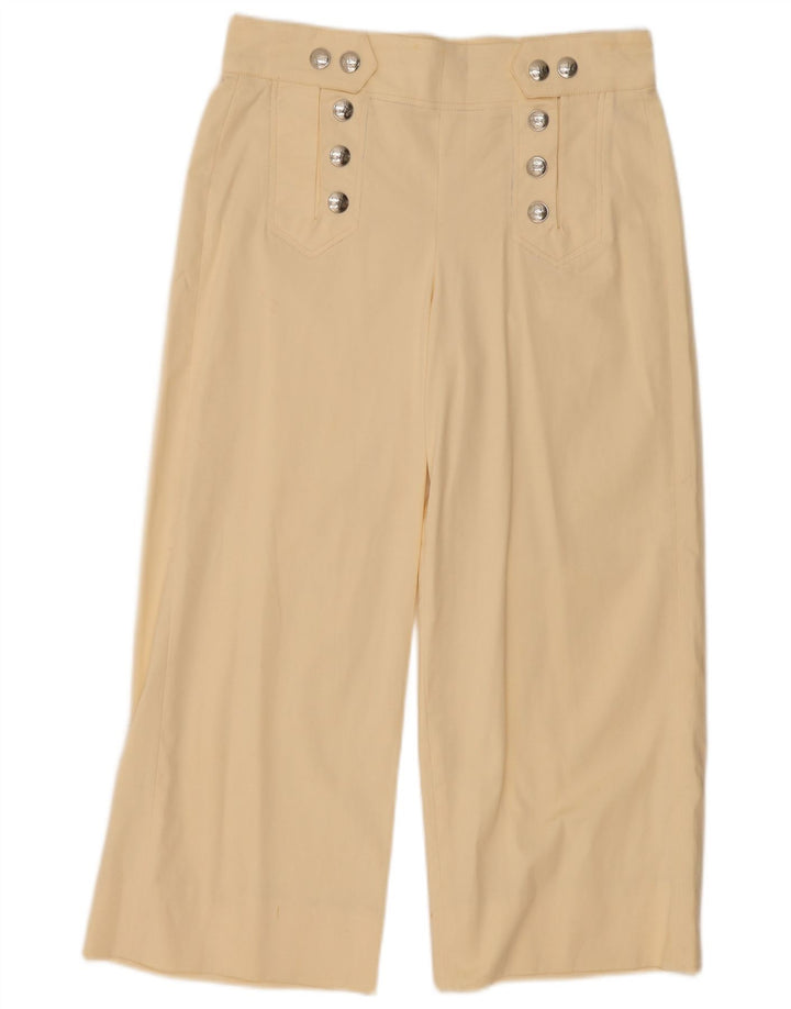 Damskie spodnie Zara Studio z szerokimi nogawkami, średnie W28 L24 Off White