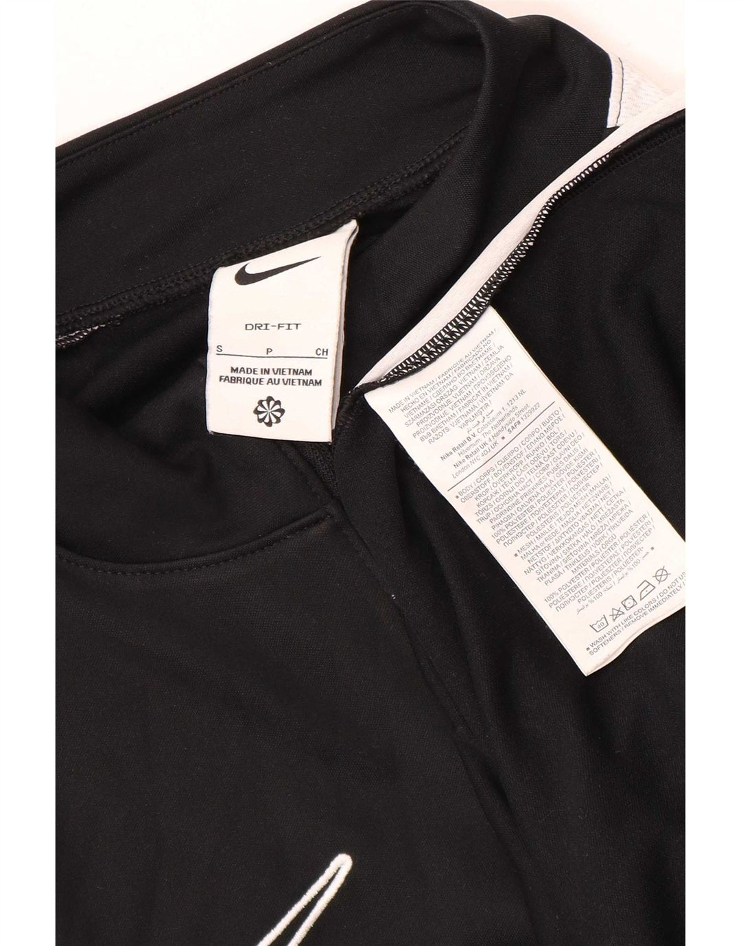Męska koszulka Nike Dri Fit z zamkiem błyskawicznym i długim rękawem, mała, czarna, z blokami kolorów