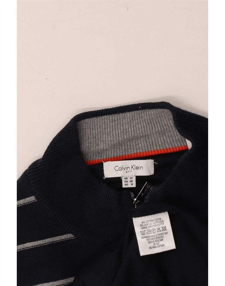 Sweter damski Calvin Klein UK 12 w średnie granatowe paski