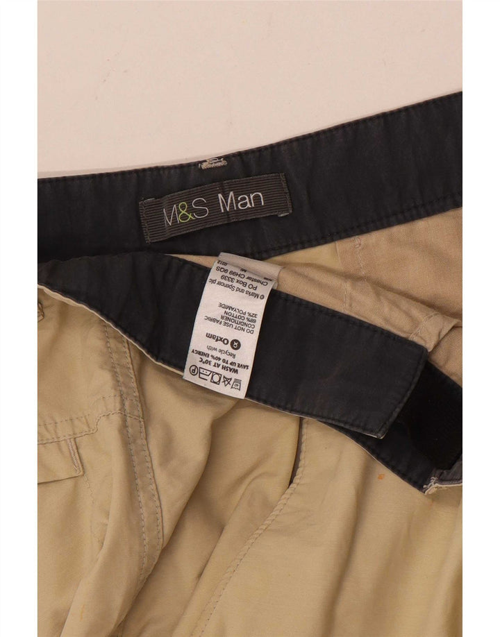 Męskie spodenki cargo Marks & Spencer W34, duże, beżowe, bawełniane