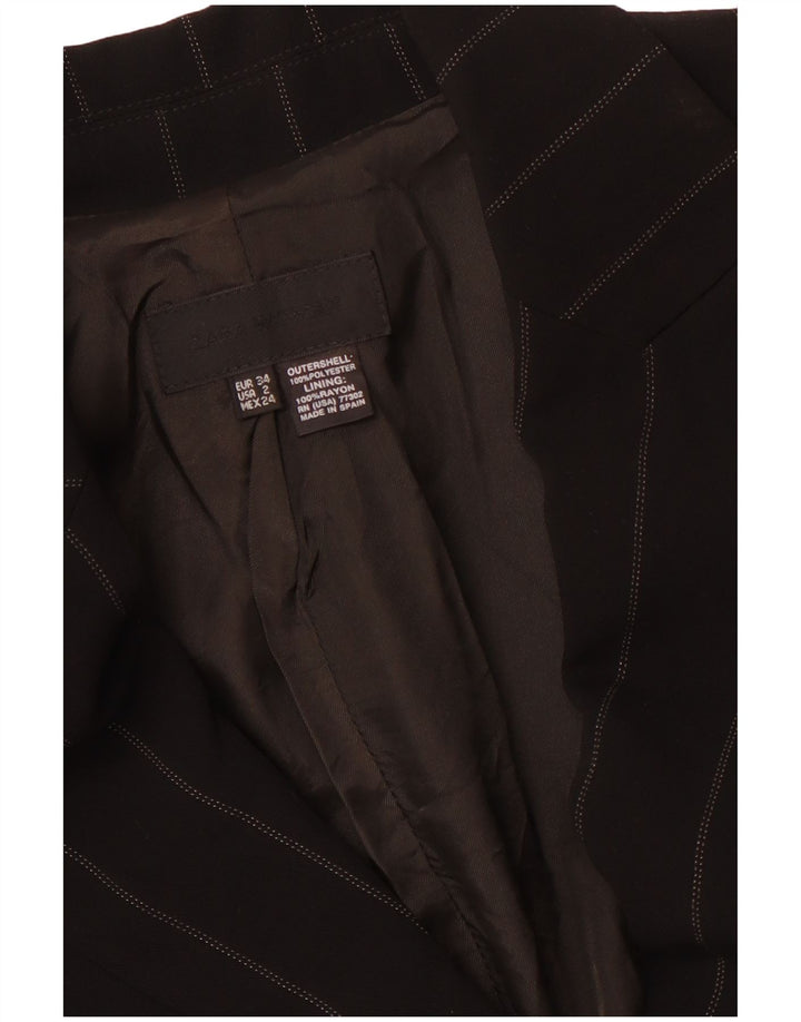 Damska marynarka ZARA zapinana na 1 guzik EU 34 2XS, poliester w czarne paski