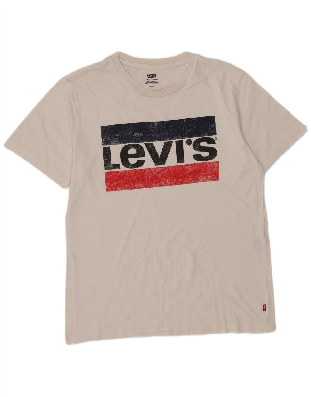 Męski T-shirt z grafiką Levi's, mały, biały