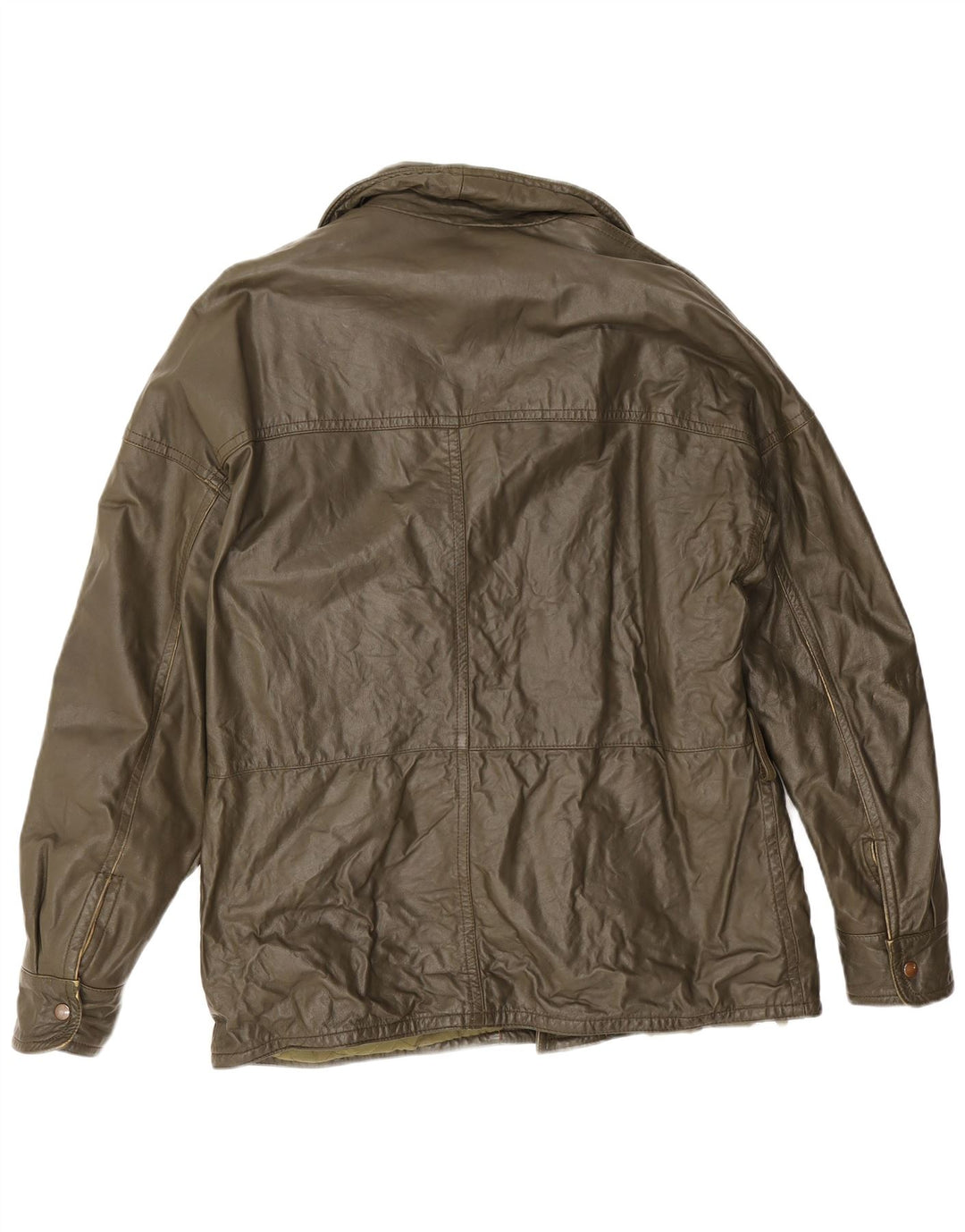 Vintage męska kurtka skórzana IT 50 duża skóra khaki