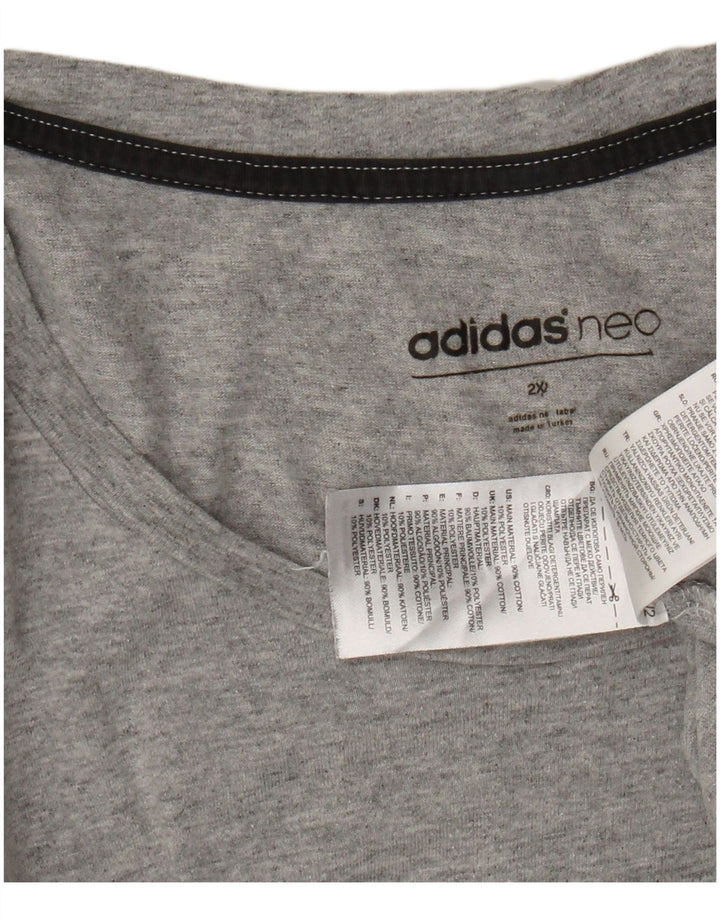 Męska koszulka z grafiką ADIDAS, 2XL, szara, bawełniana