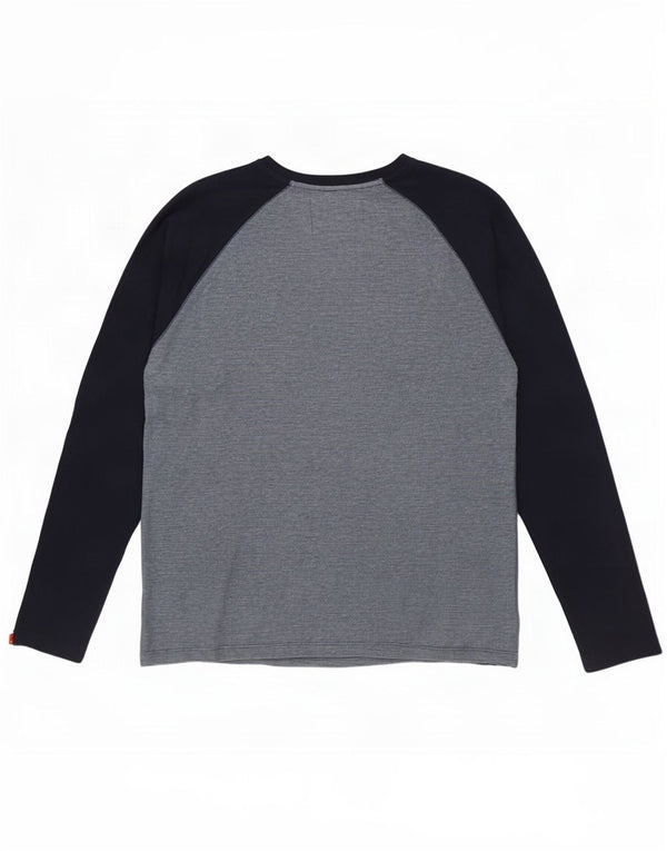 Męski top Superdry z długim rękawem 2XL, niebieska bawełna z blokami kolorów