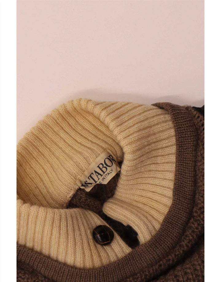 Vintage damski sweter z golfem US 6 w kolorze średniego brązu