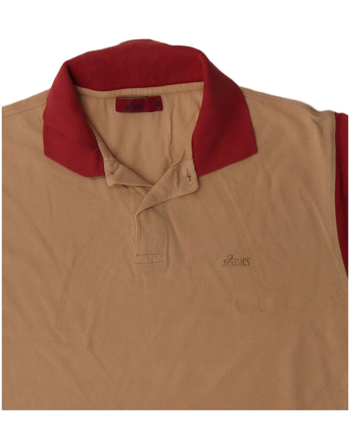 Męska koszulka polo do rugby ASICS, bawełniana, w kolorze średniego beżu