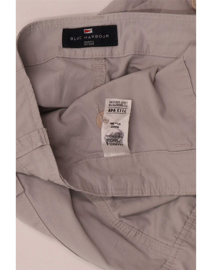 Marks & Spencer Męskie niebieskie spodenki cargo W36, duże, szare, bawełniane