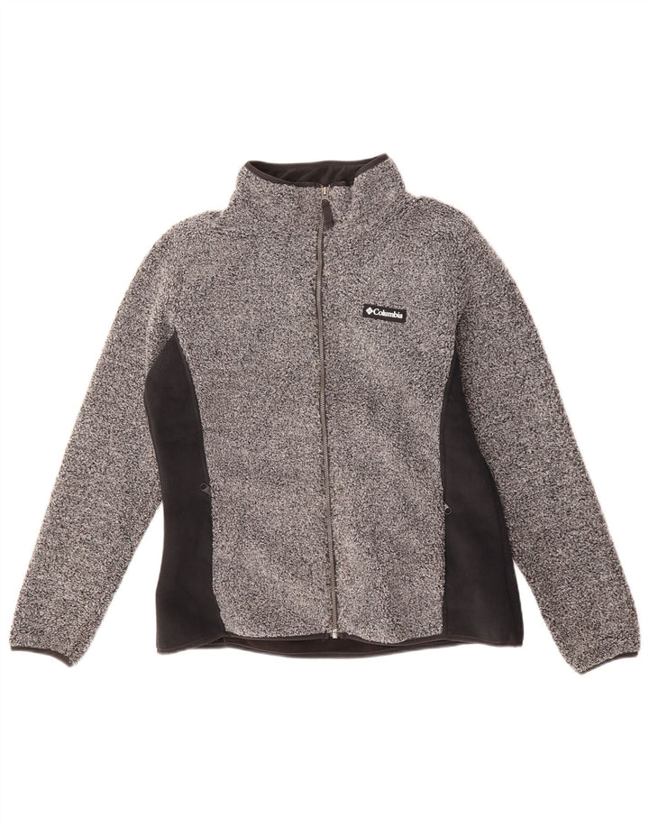 COLUMBIA Womens Fleece Jacket UK 16 Large Grey Colourblock Polyester