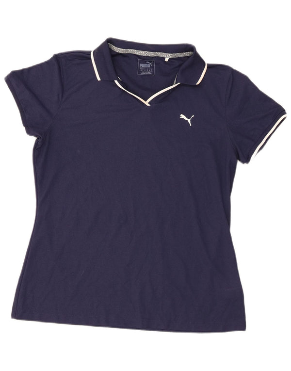 Damska koszulka polo Puma UK 14, duża, granatowa, poliester