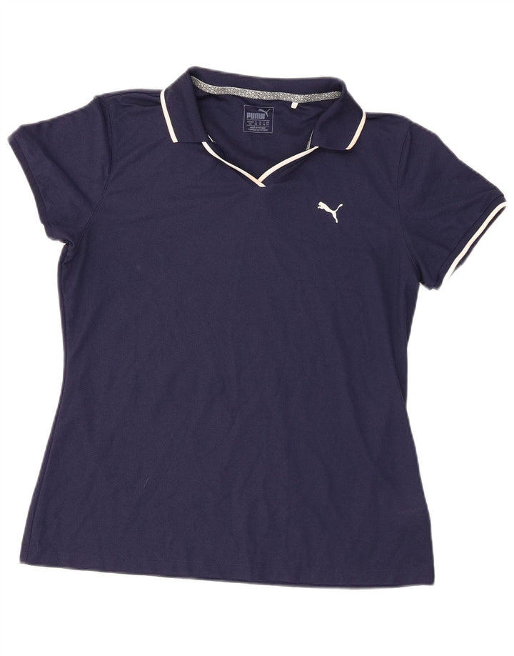 Damska koszulka polo Puma UK 14, duża, granatowa, poliester