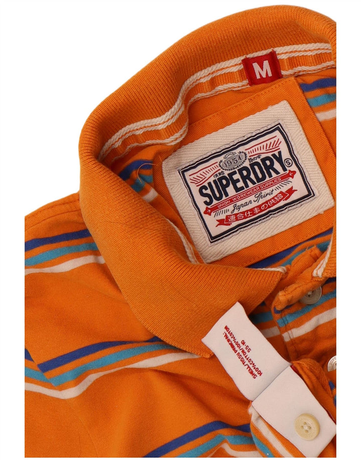 Męska koszulka polo Superdry z grafiką, bawełniana w średnie pomarańczowe paski