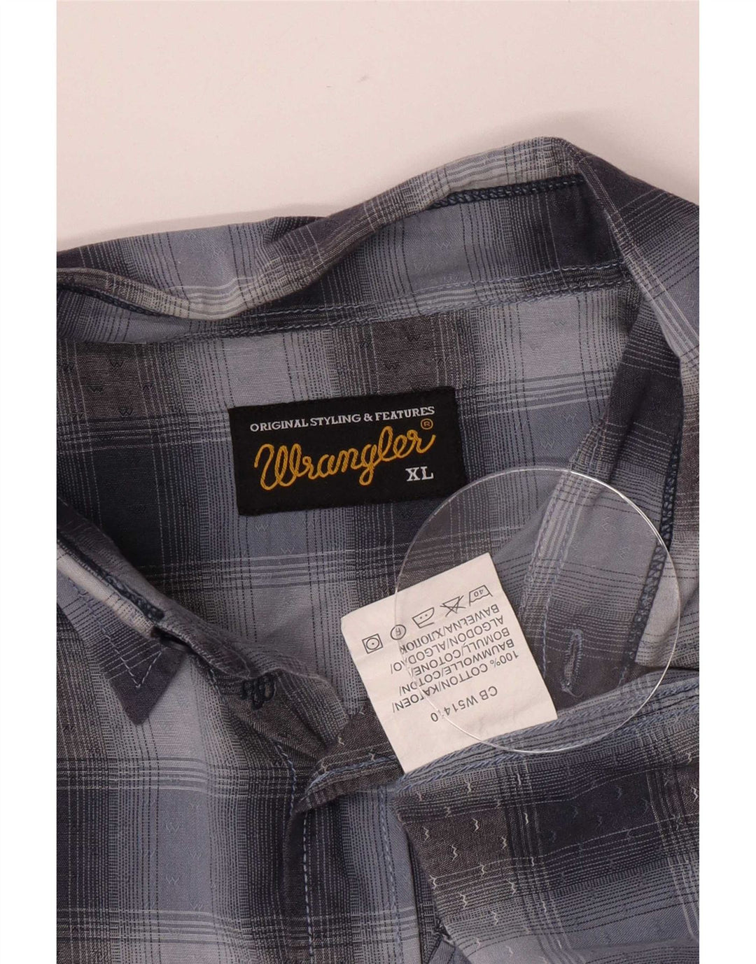 Wrangler Mens Shirt XL Blue Check Cotton