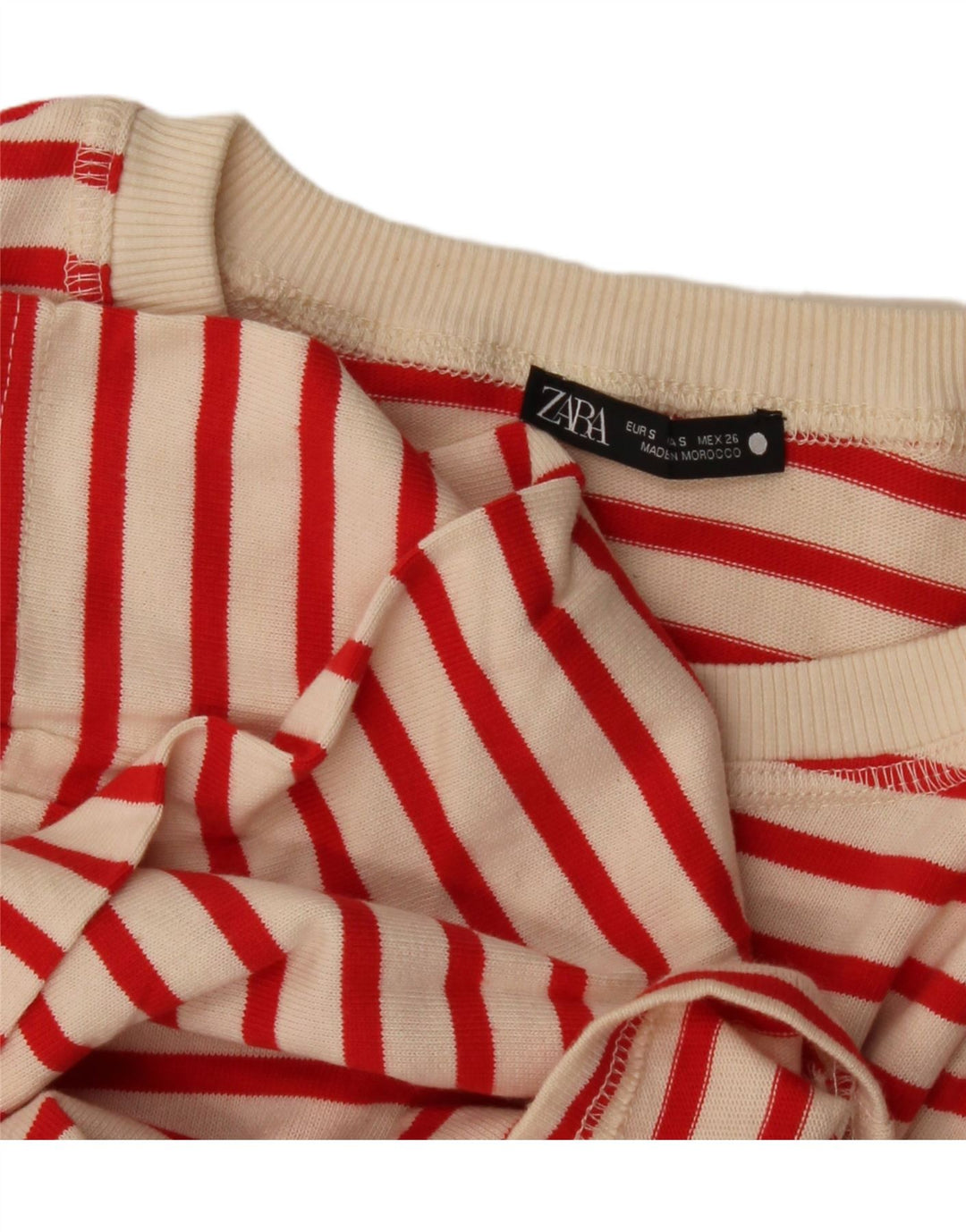 Damski top oversize z długim rękawem Zara UK 10 w małe złamane białe paski