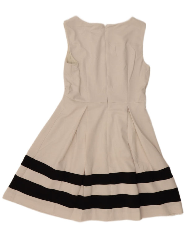 CALVIN KLEIN Damska sukienka o linii A bez rękawów US 10, duże, białe paski